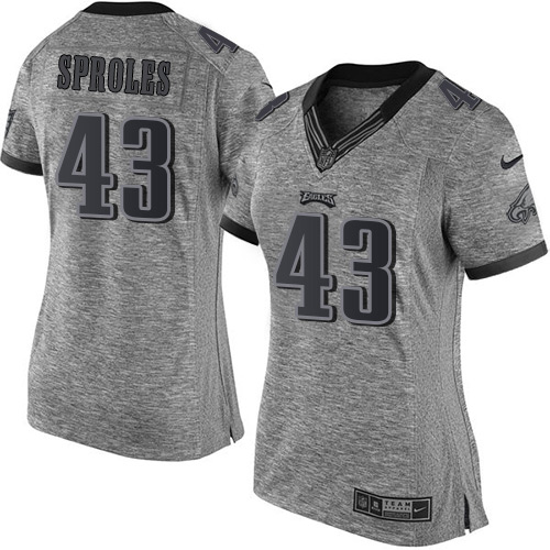 Women's Elite Darren Sproles Nike Jersey Gray - #43 Gridiron NFL Philadelphia Eagles